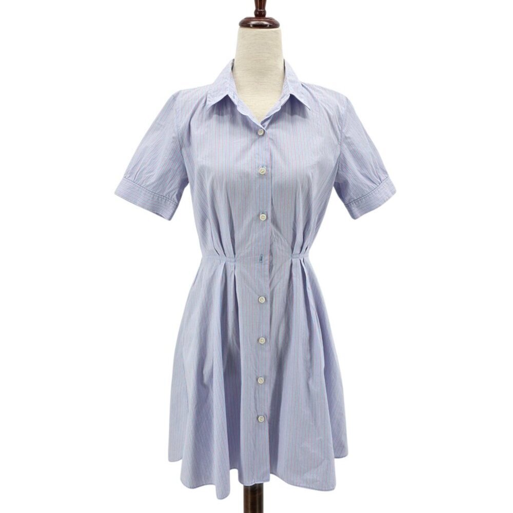 31 Sons De Mode Womens XS Dress Mini Fit and Flare Striped Blue Pink Baby Doll